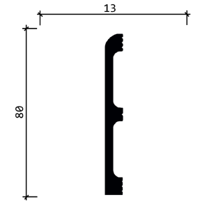 Плинтус Decor Dizayn 706-77 13х80х2400 мм (пог. м)