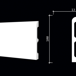 Плинтус Decor Dizayn DD707 13х100х2000 мм (пог. м)