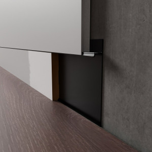 Плинтус LWD скрытый чёрный муар 14,5х80х2800 мм (пог. м)