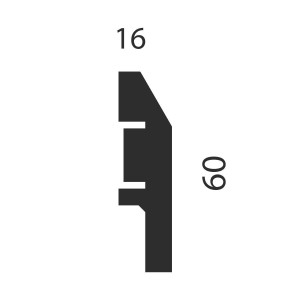 Плинтус МДФ CoSca Artiva AP04 16х60х2400 мм (пог. м)