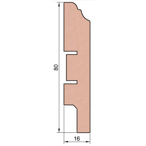 Плинтус МДФ CoSca Artiva EP07 Дуб Белёный 16х80х2400 мм (пог. м)