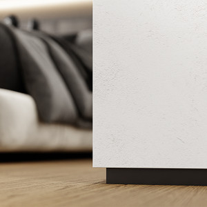 Плинтус Micro 77-56-56 Скрытый теневой RAL9005 Чёрный муар 14.5х20х2500 мм (пог. м)