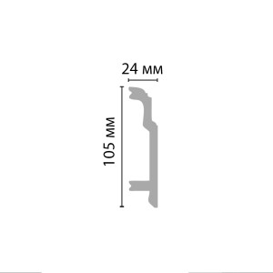 Плинтус напольный Decomaster A155 24х105х2000 мм (пог. м)