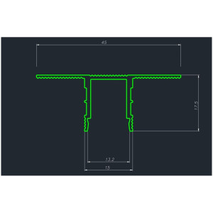 Плинтус Pro Design 534 теневой скрытый Чёрный 17,5 × 45 × 2700 мм (пог. м)