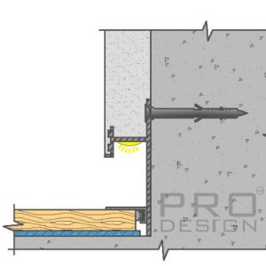 Плинтус Pro Design 7067 Mini щелевой не анодированный 6,15х15,5х2700 мм (пог. м)