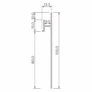 Скрытый плинтус Ликорн C-02.2.3 Чёрный матовый 13.3х105(80) мм (пог. м)