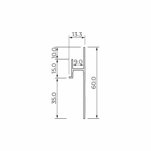 Скрытый плинтус Ликорн C-02.2.3 Чёрный матовый 13.3х60(35) мм (пог. м)