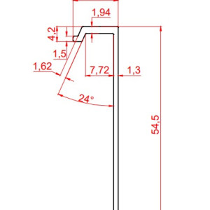 Скрытый плинтус Ликорн C-03.2.3 Чёрный матовый 12.5х55(50) мм (пог. м)