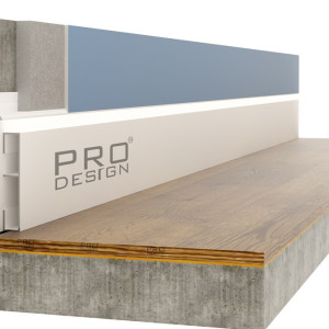 Вставка плинтус Pro Design Алюминиевая Белый муар 1965 12х70 мм (пог. м)