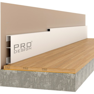 Вставка плинтус Pro Design Алюминиевая Белый муар 1964 12х80 мм (пог. м)