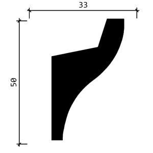 Карниз Decor Dizayn DD506 33x50х2000 мм (пог. м)