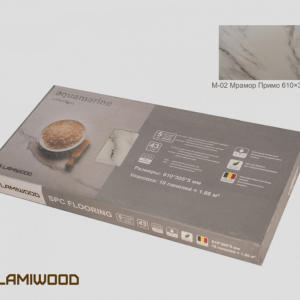 Кварцевый SPC ламинат Lamiwood Aquamarine M-02 Мрамор Примо