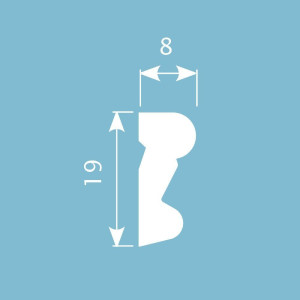 Молдинг CoSca MX003 19х8х2000 мм (пог. м)