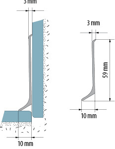 Алюминиевый плинтус Cezar LP59 10х59х2500 мм (пог. м)