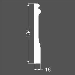 Плинтус Deartio P15.134.16 Белый под покраску 16х134х2070 мм (пог. м)