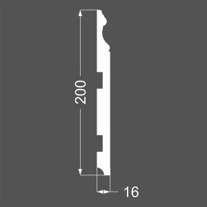 Плинтус Deartio P16.200.16 Белый под покраску 16х200х2070 мм (пог. м)