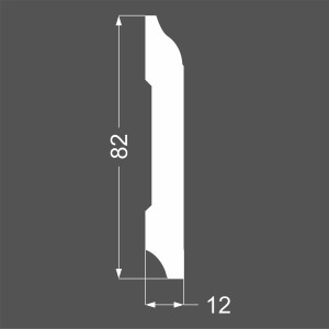 Плинтус Deartio P18.82.12 Белый под покраску 12х82х2070 мм (пог. м)
