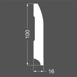 Плинтус Deartio P20.100.16 Белый под покраску 16х100х2070 мм (пог. м)