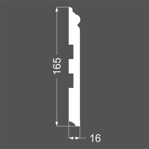 Плинтус Deartio P21.165.16 Белый под покраску 16х165х2070 (пог. м)