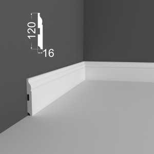 Плинтус Deartio P3.120.16 Белый под покраску 16х120х2070 мм (пог. м)