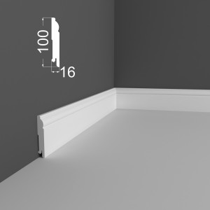 Плинтус Deartio P4.100.16 Белый под покраску 16х100х2070 мм (пог. м)