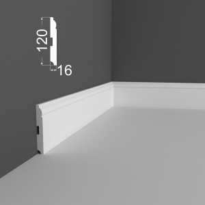Плинтус Deartio P4.120.16 Белый под покраску 16х120х2070 мм (пог. м)