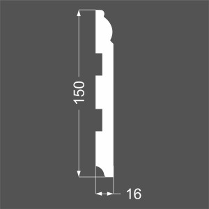 Плинтус Deartio P4.150.16 Белый под покраску 16х150х2070 мм (пог. м)