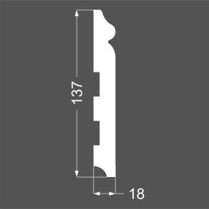 Плинтус Deartio P8.137.18 Белый под покраску 18х137х2070 мм (пог. м)