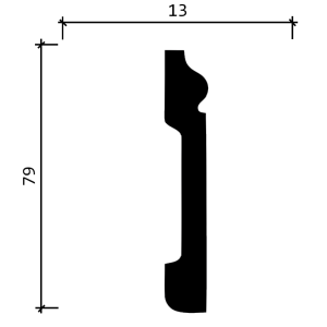 Плинтус Decor Dizayn DD005 13х79х2000 мм (пог. м)