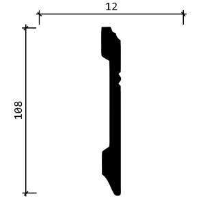 Плинтус Decor Dizayn DD105 12х108х2000 мм (пог. м)