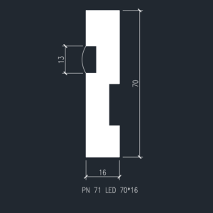 Плинтус Evrowood Белый PN 021 LED с подсветкой 16х70х2000 мм (пог. м)