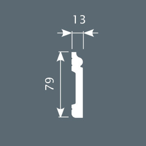 Плинтус CoSca PX002 79х13х2000 мм (пог. м)