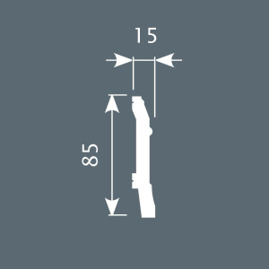 Плинтус CoSca PX020 85х15х2000 мм (пог. м)