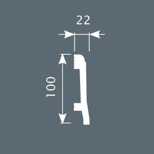 Плинтус CoSca PX022 100х22х2000 мм (пог. м)