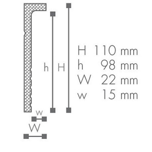 Плинтус дюрополимерный NMC Wallstyl CF2 22х110 мм