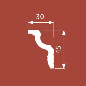 Карниз CoSca КX022 45х30х2000 мм (пог. м)