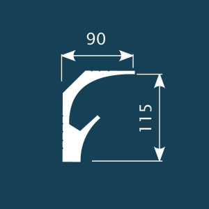Карниз CoSca КX025 115х90х2000 мм для подсветки (пог. м)