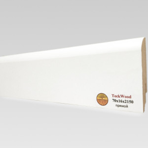 Плинтус TeckWood Белый Прямой 16х70х2150 мм (пог. м)