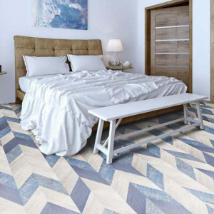 Пробковые полы Corkstyle Chevron Blue Glue