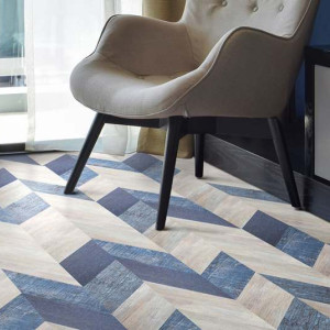 Пробковые полы Corkstyle Chevron Blue Lock