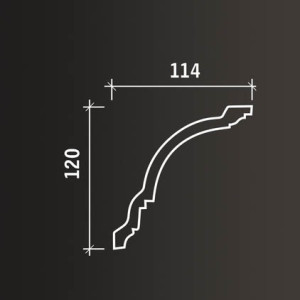 Карниз дюрополимерный Европласт 6.50.108 114х120 мм