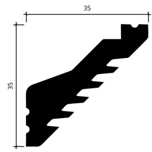 Карниз дюрополимерный Европласт 6.50.701 35х35 мм
