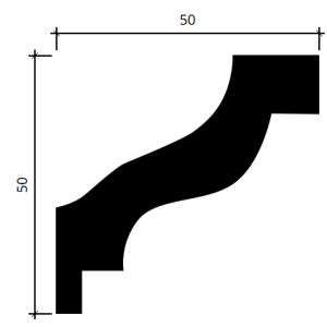 Карниз гибкий полиуретановый Европласт 1.50.103 50х50 мм