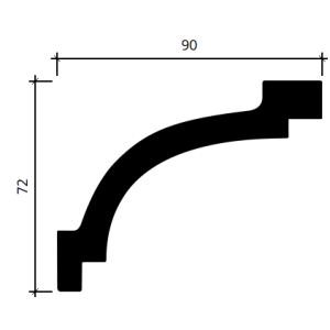 Карниз гибкий полиуретановый Европласт 1.50.106 90х72 мм