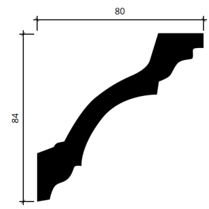 Карниз гибкий полиуретановый Европласт 1.50.113 80х84 мм