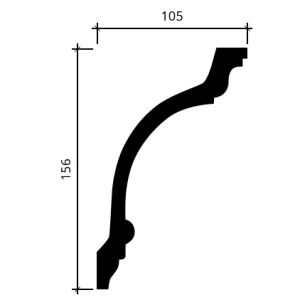 Карниз гибкий полиуретановый Европласт 1.50.117 105х156 мм