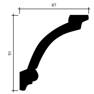 Карниз гибкий полиуретановый Европласт 1.50.125 87х91 мм
