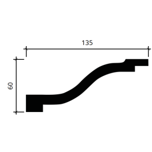 Карниз гибкий полиуретановый Европласт 1.50.131 135х60 мм