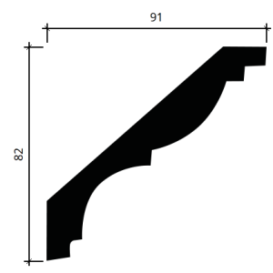 Карниз гибкий полиуретановый Европласт 1.50.161 91х82 мм