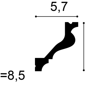 Карниз Orac Decor C200F гибкий 57х65х2000 мм